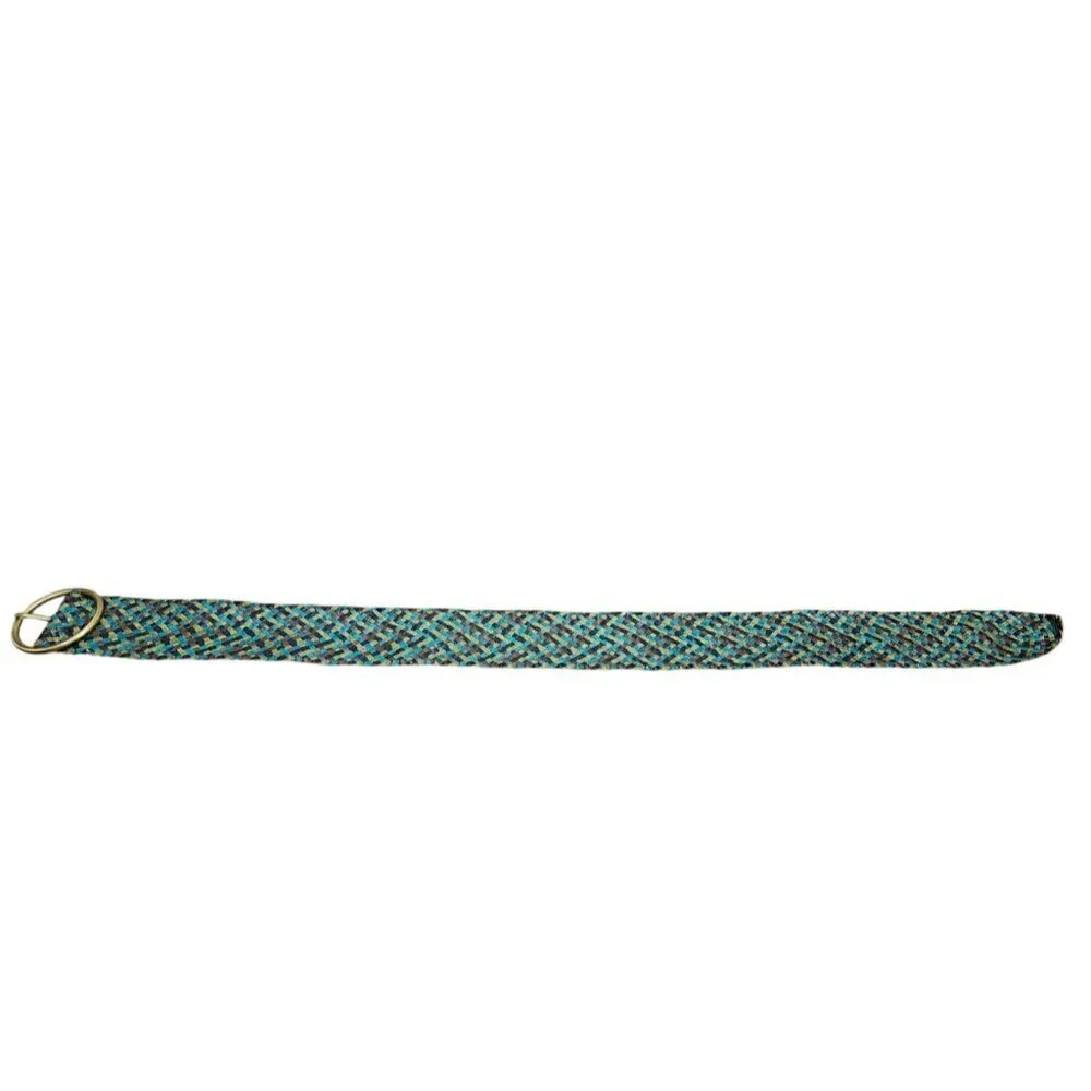 Kookai Wide Braided Belt Large Brass Oval Buckle EUC 38 